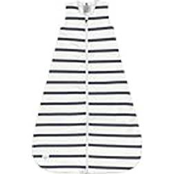Lässig Baby Schlafsack ärmellos Bio Baumwolle GOTS zertifiziert 1,0 TOG/Sleeping Bag Striped milky/navy, Größe 50/56