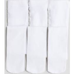 H&M Girls White 3-pack school tights 8-10Y