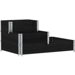vidaXL 3-Tier Raised Bed Black Wood Pine
