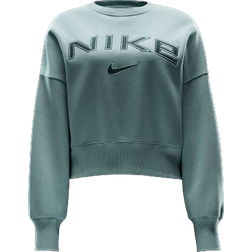 Nike Women's Sportswear Phoenix Fleece Over-Oversized Crewneck Sweatshirt - Jade Horizon/Light Orewood Brown/Sequoia