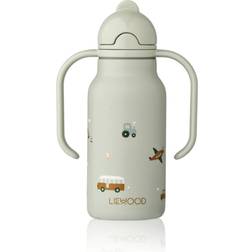 Liewood LIEWOOD Kimmie Bottle Dricksflaska för barn 1036 Vehicles Dove blue H16 x D6,5 x W11,5 cm 250 ml
