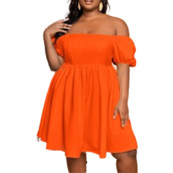 Shein Slayr Plus Off Shoulder Puff Sleeve Dress