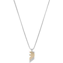 Emporio Armani Two Tone Pendant Necklace - Silver/Gold