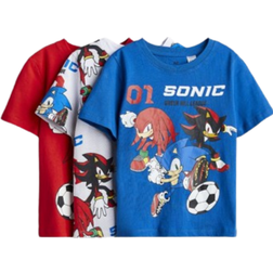 H&M Printed T-shirts 3-pack - Blue/Sonic The Hedgehog (1117463021)