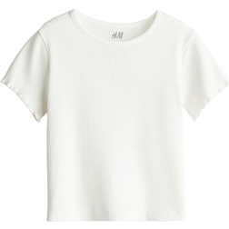 H&M Ribbed jersey Top - White