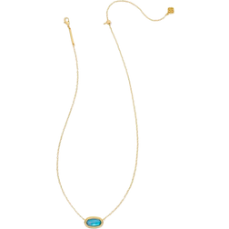 Kendra Scott Elisa Ridge Frame Short Pendant Necklace - Gold/Blue