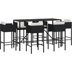 vidaXL black, 7 piece Outdoor Bar Set