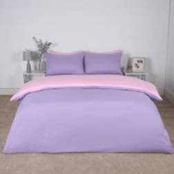 Brentfords Microfibre Reversible Duvet Cover Pink, Purple (200x135cm)