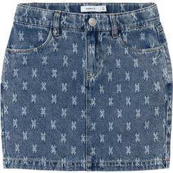 Name It Printet Denimnederdel