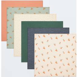 John Lewis Oranges Spot Print Muslin Squares, Pack of 6, Multi