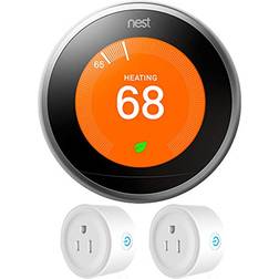 Google Nest learning thermostat 3rd generation stainless steel t3007es Silver