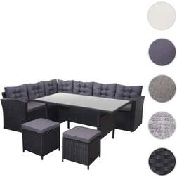 Mendler Poly-Rattan-Garnitur HWC-A29, Gartengarnitur Sitzgruppe Lounge-Set