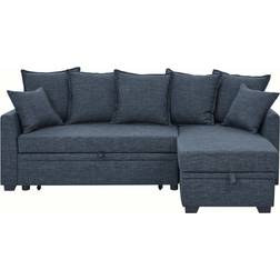 Ebern Designs Corintha Dark Blue Sofa 89.5" 3 Seater