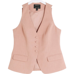 River Island Button Up Longline Waistcoat - Petite Pink