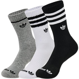 adidas Originals Roller 3.0 Crew Socks 3-pack - White/Medium Grey Heather/Black