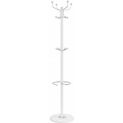 vidaXL Mute Waiter with Umbrella Holder White Appendiabiti 35cm