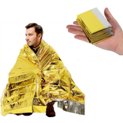 Shein 1pc 130*210cm Golden Emergency Blanket Outdoor Emergency First Aid Insulation Blanket