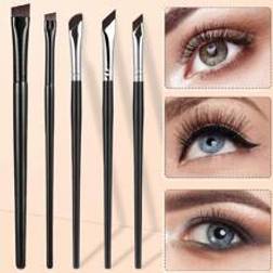 Shein 5pcs Precision Eye Makeup Brushes Including Scythe Shaped Eyeliner Brush, Angled Eyeliner Brush, And Eyebrow Brush For Easy And Beautiful Eye Makeup