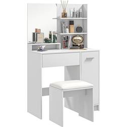 Homcom Modern Makeup Desk White Dressing Table 80x40cm