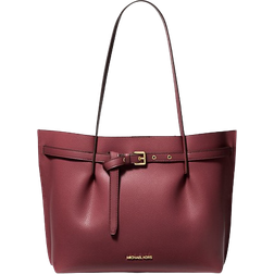 Michael Kors Emilia Large Pebbled Leather Tote Bag - Oxblood