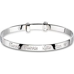 Little Star Twinkle Baby Bangle - Silver/Diamond