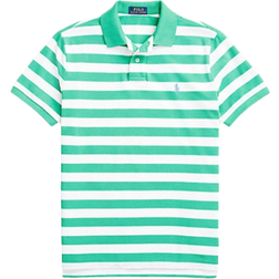 Polo Ralph Lauren Classic Fit Striped Mesh Polo Shirt - Classic Kelly/White