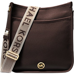 Michael Kors Luisa Large Pebbled Leather Messenger Bag - Chocolate