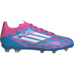 adidas Junior F50 League Cleats FG/MG - Solar Blue/Cloud White/Solar Pink