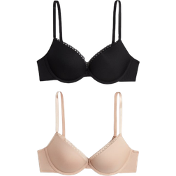 H&M Super Pushup Bra 2-pack - Black/Beige