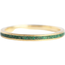 Capucinne Inlay Band Ring - Gold/Emerald