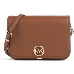 Michael Kors Delancey Medium Leather Messenger Bag - Luggage