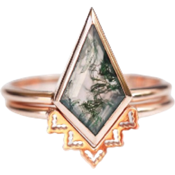 Capucinne Lydia Kite Ring Set - Rose Gold/Agate