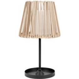 ValueLights Solar Powered Natural Rattan Outdoor Tabletop