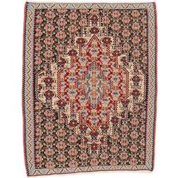 RugVista Kilim Senneh Fine Blau, Rot 77x97cm