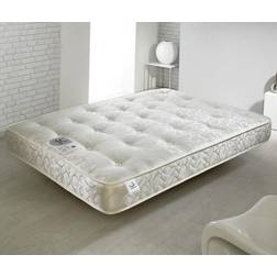 Happy Beds Compact Gold Tufted Orthopaedic Coil Spring Matress