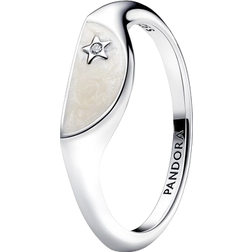 Pandora ME Halved Signet Ring - Silver/Transparent