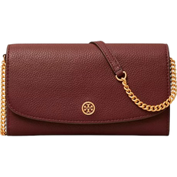 Tory Burch Robinson Pebbled Chain Wallet - Claret