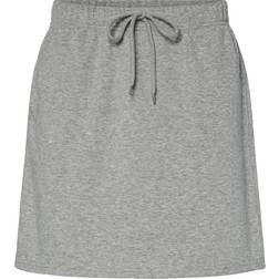 Pieces Chilli Sweat Mini Skirt - Light Grey Melange