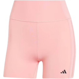 Adidas Women's Optime 4” Raw Cut Hem Leggings - Semi Pink Spark