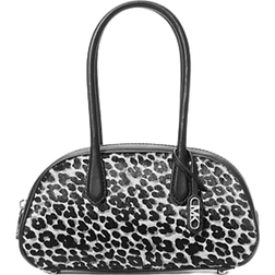 Michael Kors Lulu Small Leopard Print Calf Hair Satchel - Black Combo