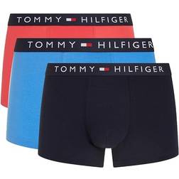 Tommy Hilfiger Original Logo Waistband Trunks 3-pack - Laser Pink/Sky/Blue Spell