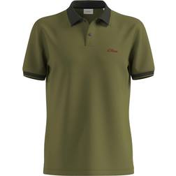 s.Oliver Contrast Detail Polo Shirt - Guacamole