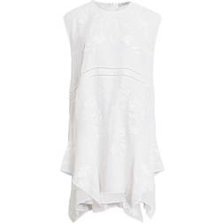 AllSaints Audrina Embroidered Asymmetric Mini Dress - White