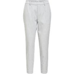 Object Lisa Slim Fit Trousers - Light Grey Melange