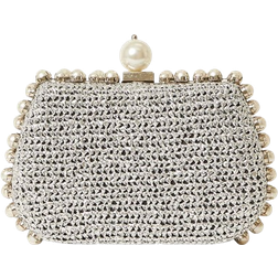 neiman marcus BTB Los Angeles Amelie Pearly Metallic Clutch Bag - Silver