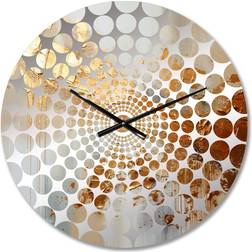 Design Art Golden Gleam II Gold/Grey Wall Clock 36"