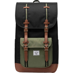 Herschel Little America Backpack - Black/Four Leaf Clvr/Sddle Brn