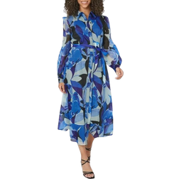 Wallis Occasion Floral Organza Shirt Midi Dress - Blue