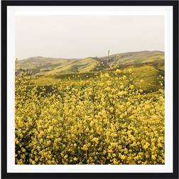 Birch Lane Spring Is Here Yellow Wildflowers Black Framed Art 30x30"