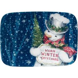 Certified International Snowman Greetings Serving Dish